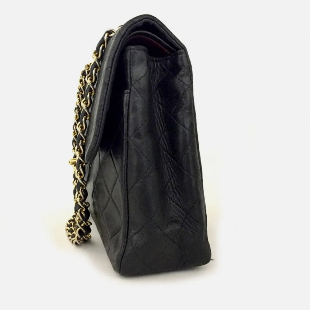 CHANEL Black Lambskin Double Flap - Picture 3 of 11